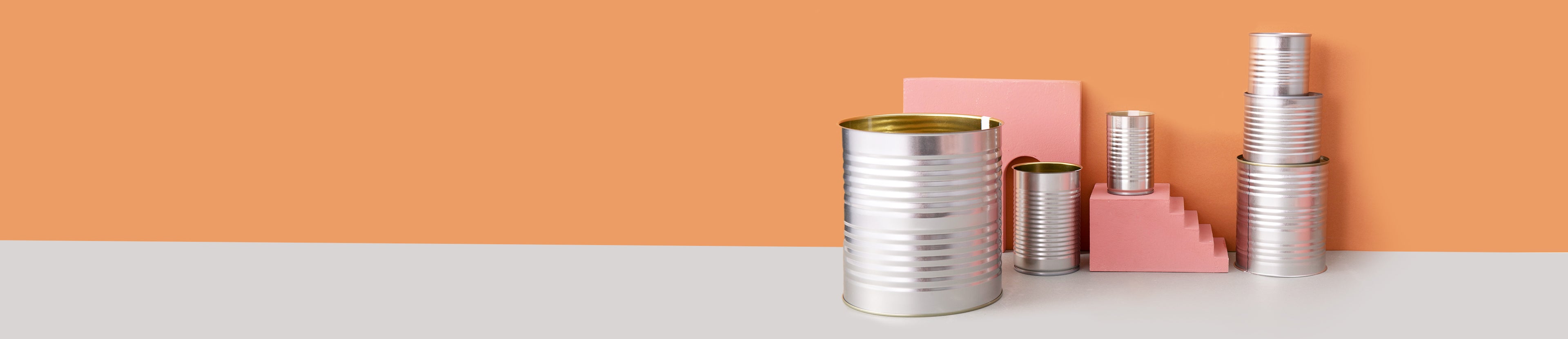 Three-piece tin can banner