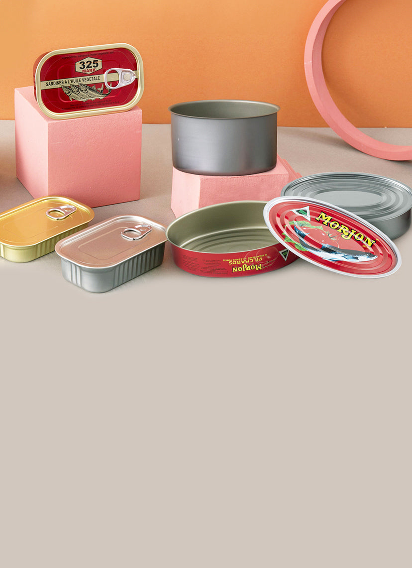 two-piece tin can banner