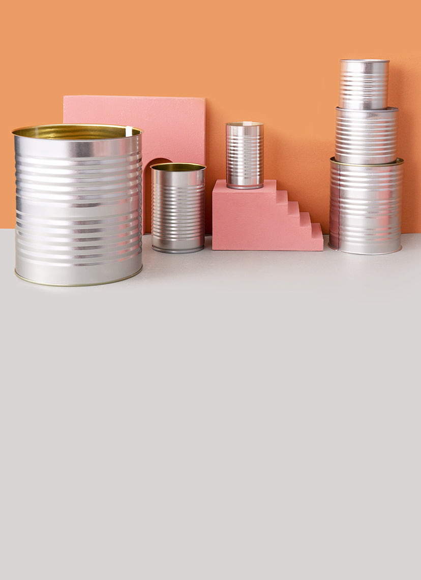 three-piece tin can banner